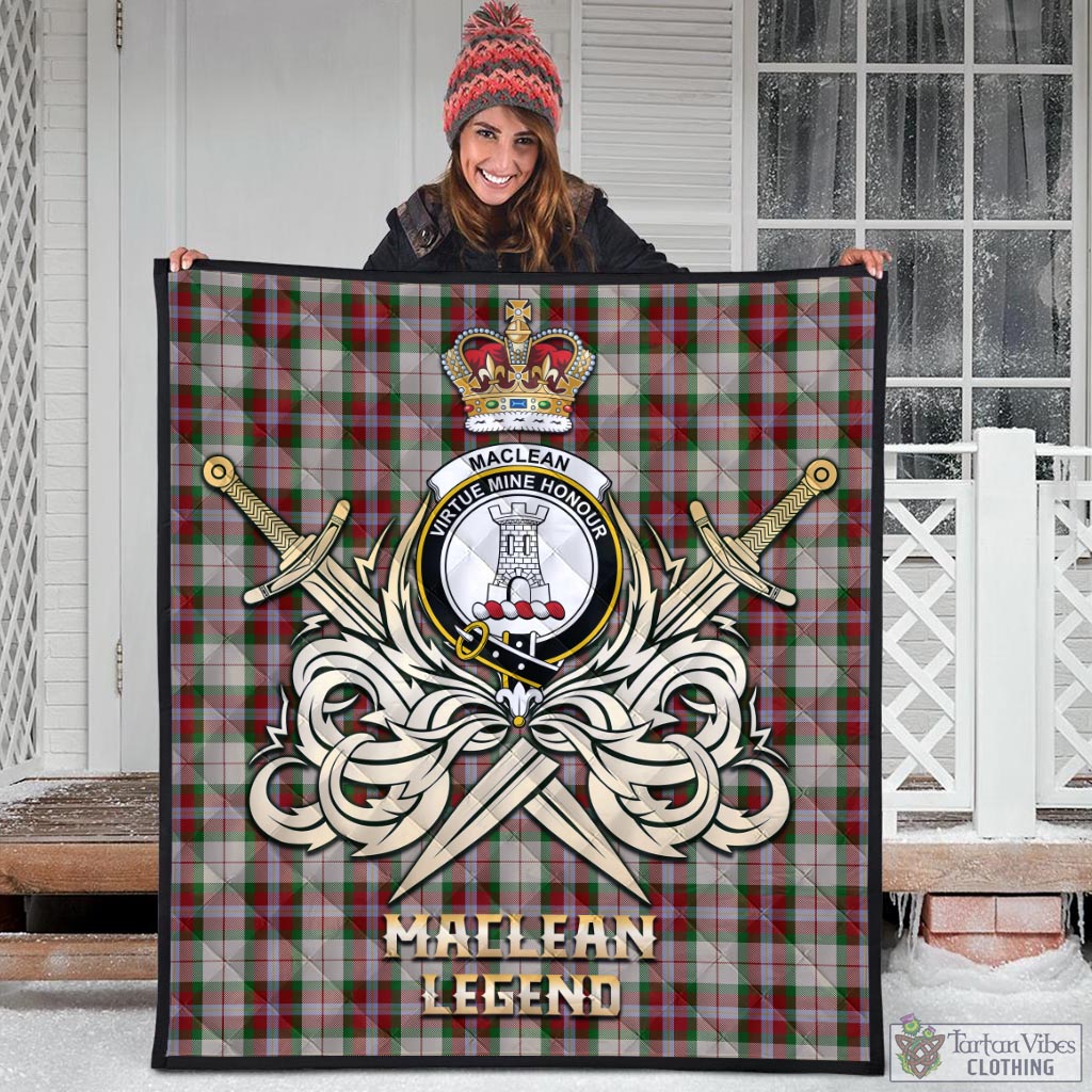 Tartan Vibes Clothing MacLean Dress Tartan Quilt with Clan Crest and the Golden Sword of Courageous Legacy