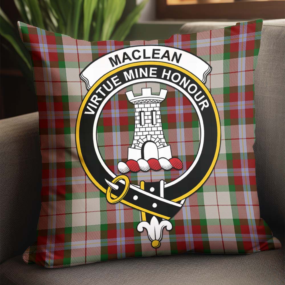 MacLean Dress Tartan Pillow Cover with Family Crest - Tartanvibesclothing