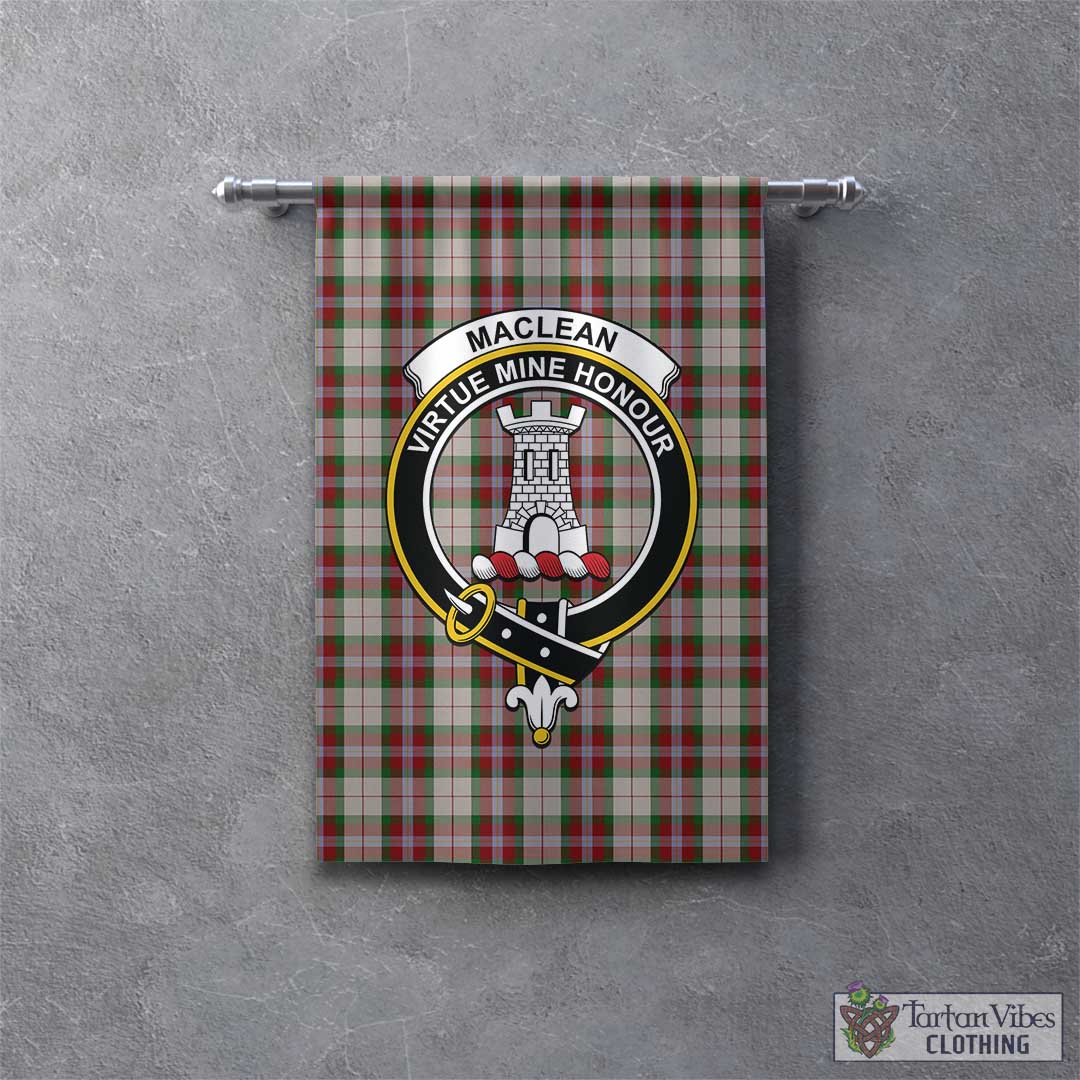 Tartan Vibes Clothing MacLean Dress Tartan Gonfalon, Tartan Banner with Family Crest