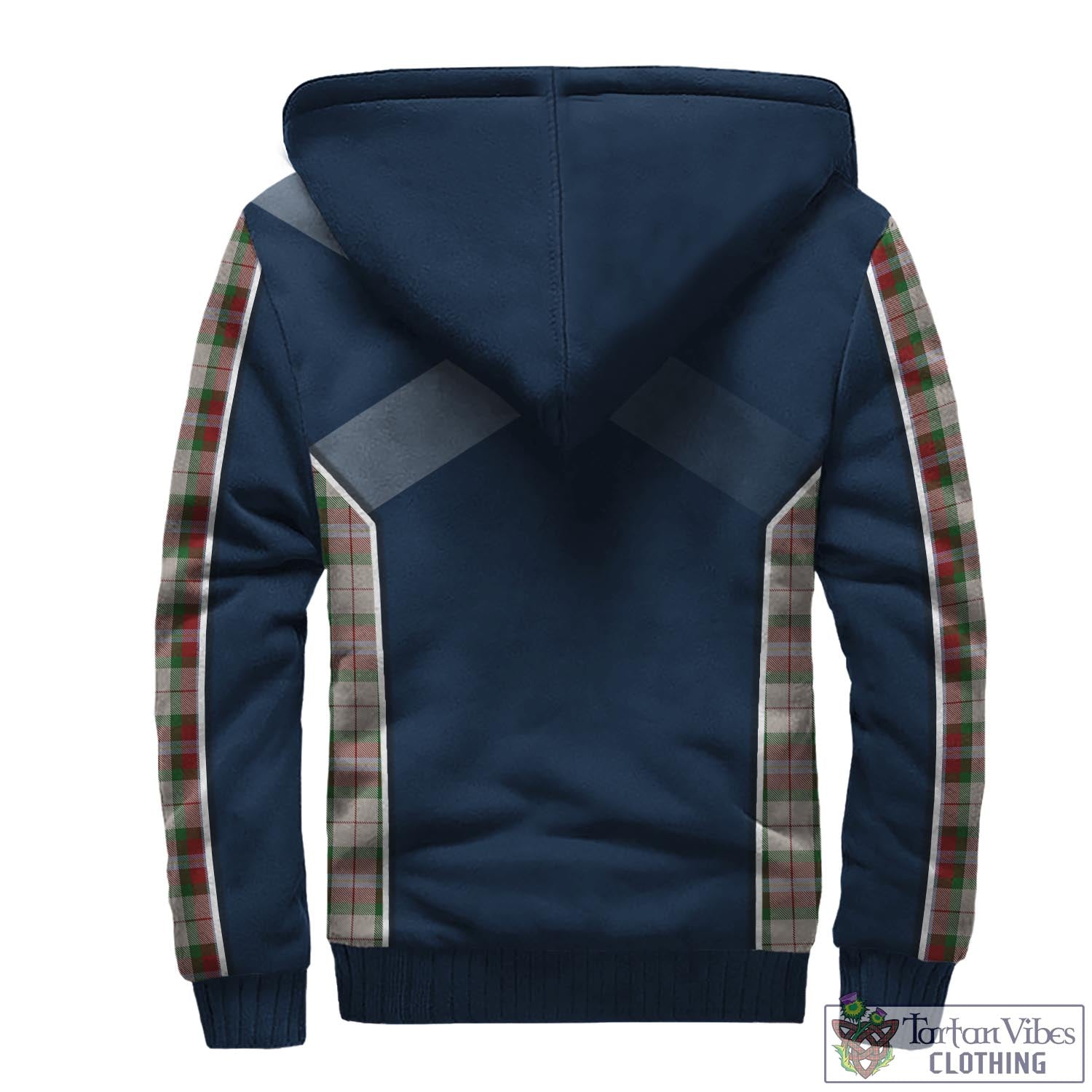 Tartan Vibes Clothing MacLean Dress Tartan Sherpa Hoodie with Family Crest and Scottish Thistle Vibes Sport Style