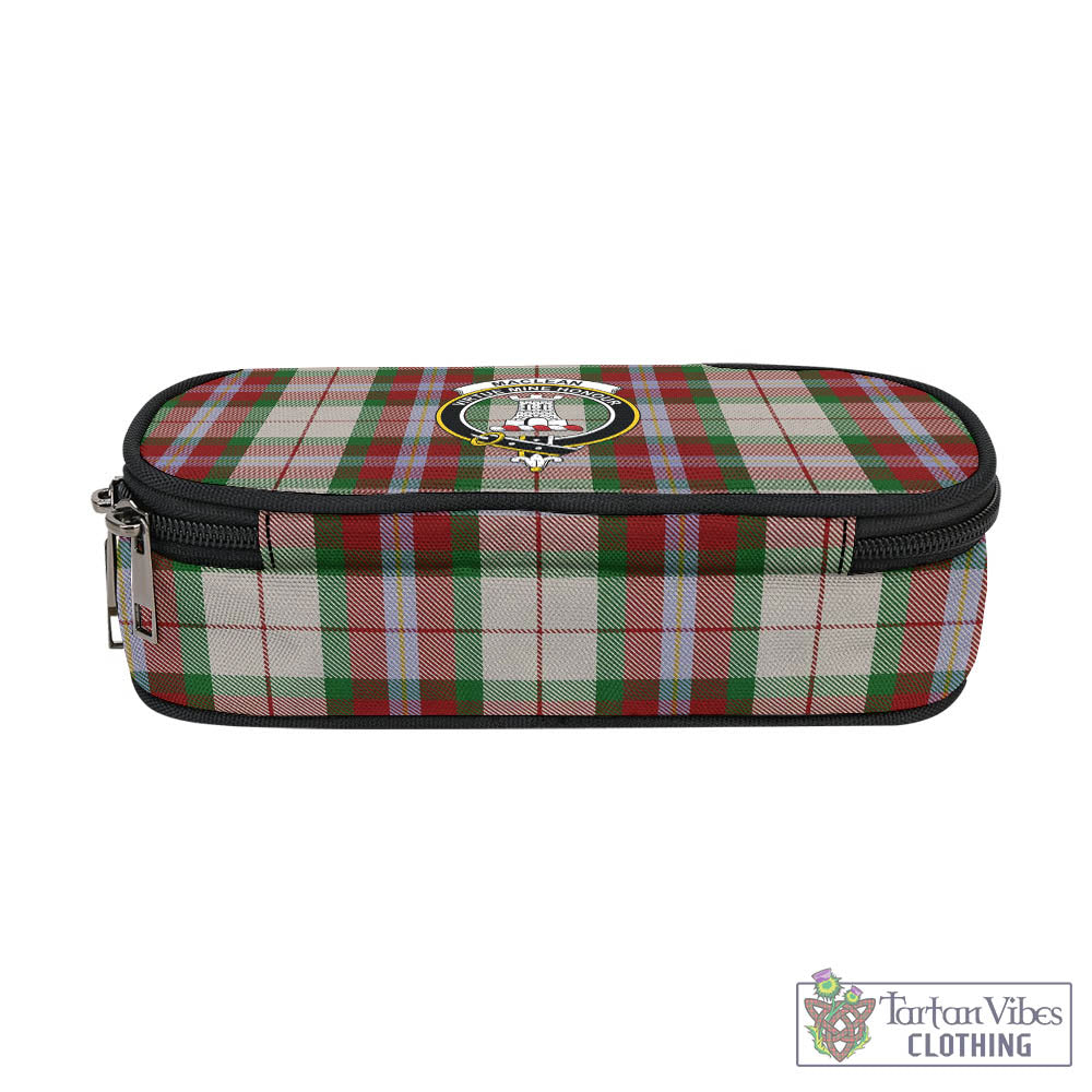 Tartan Vibes Clothing MacLean Dress Tartan Pen and Pencil Case with Family Crest