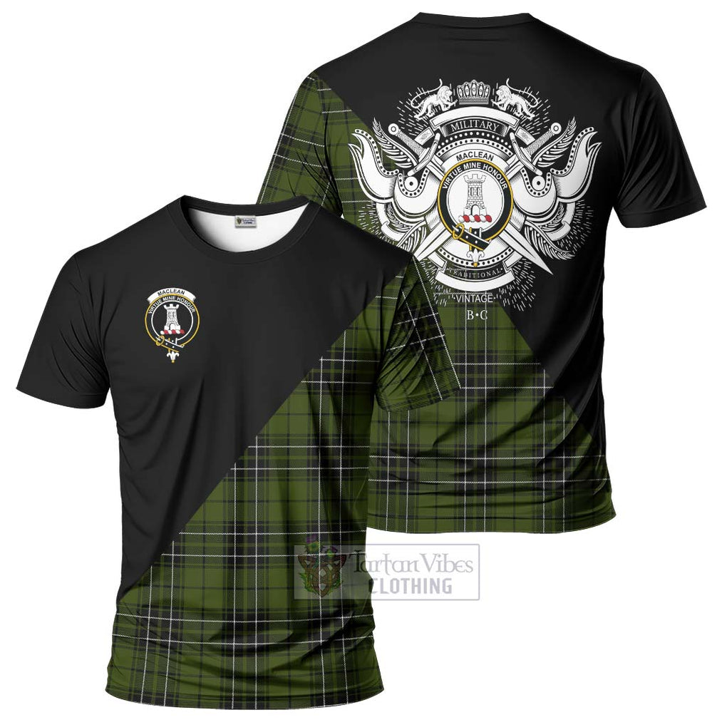 MacLean Hunting Tartan T-Shirt with Family Crest and Military Logo Style Kid's Shirt - Tartanvibesclothing Shop