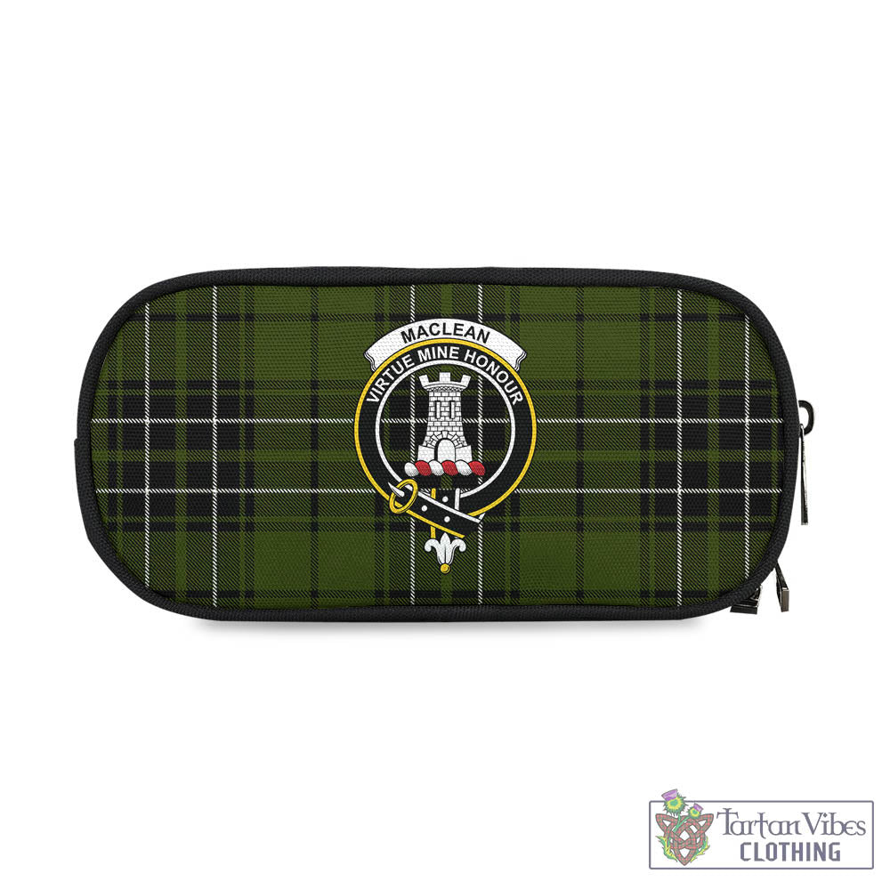 Tartan Vibes Clothing MacLean Hunting Tartan Pen and Pencil Case with Family Crest