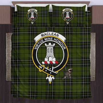 MacLean Hunting Tartan Bedding Set with Family Crest