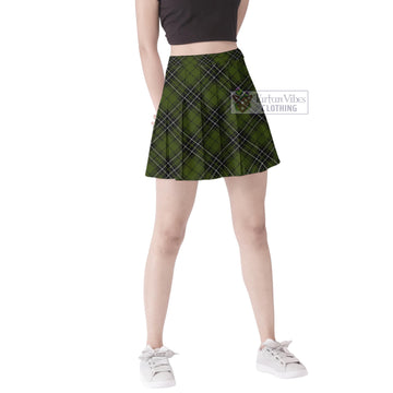 MacLean Hunting Tartan Women's Plated Mini Skirt Cross Style