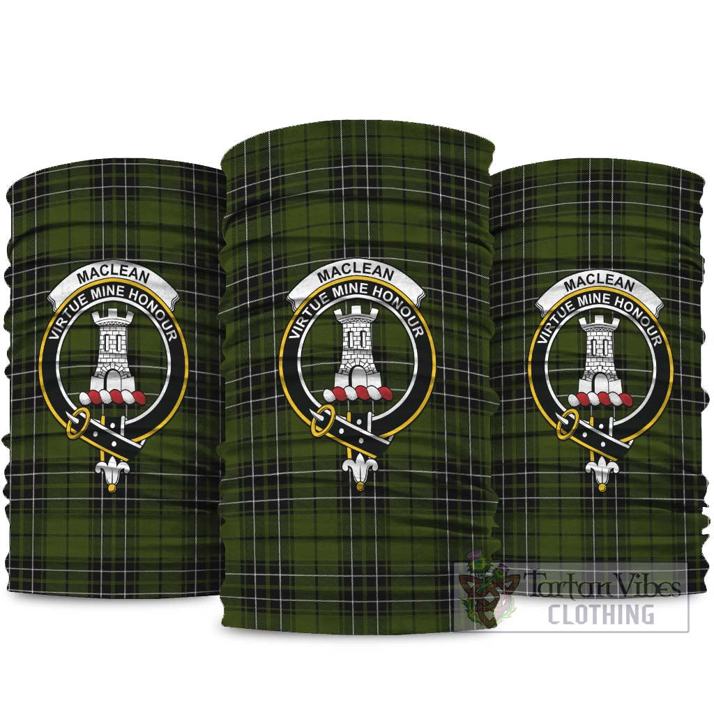 MacLean Hunting Tartan Neck Gaiters, Tartan Bandanas, Tartan Head Band with Family Crest