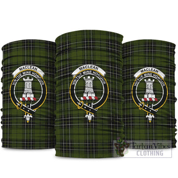 MacLean Hunting Tartan Neck Gaiters, Tartan Bandanas, Tartan Head Band with Family Crest