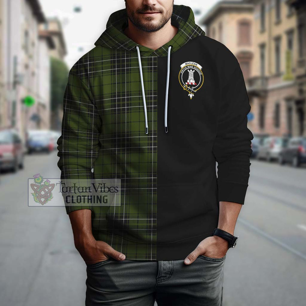 MacLean Hunting Tartan Hoodie with Family Crest and Half Of Me Style Zip Hoodie - Tartanvibesclothing Shop