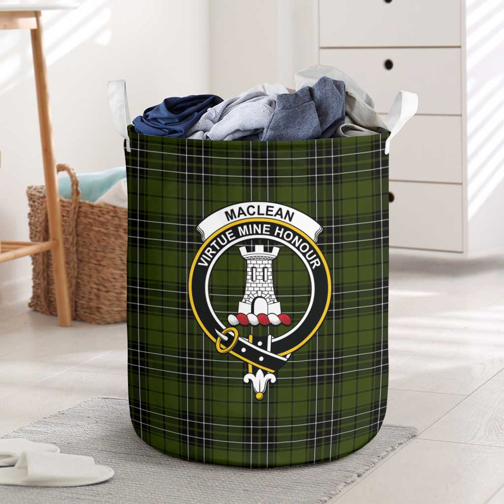 MacLean Hunting Tartan Laundry Basket with Family Crest One Size - Tartanvibesclothing Shop