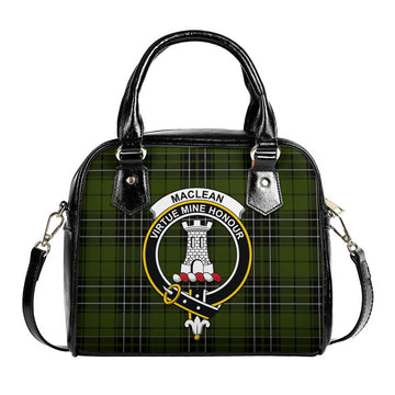 MacLean Hunting Tartan Shoulder Handbags with Family Crest