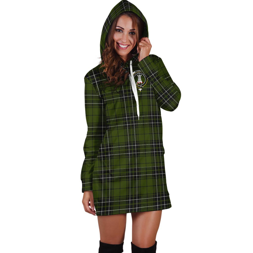 MacLean Hunting Tartan Hoodie Dress with Family Crest - Tartan Vibes Clothing