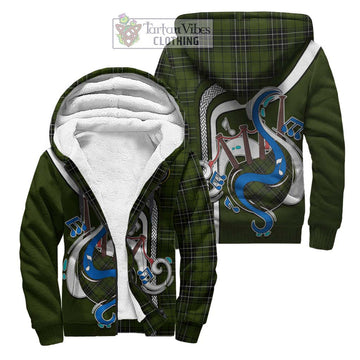 MacLean Hunting Tartan Sherpa Hoodie with Epic Bagpipe Style