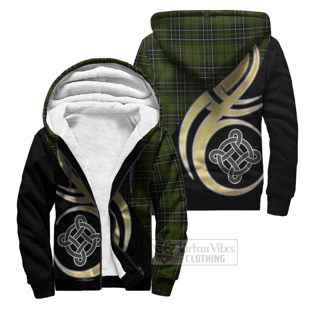 MacLean Hunting Tartan Sherpa Hoodie with Family Crest and Celtic Symbol Style Unisex S - Tartan Vibes Clothing