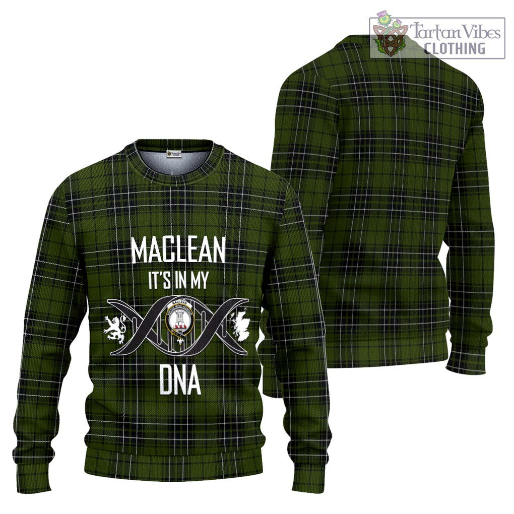 MacLean Hunting Tartan Knitted Sweater with Family Crest DNA In Me Style Unisex - Tartanvibesclothing Shop