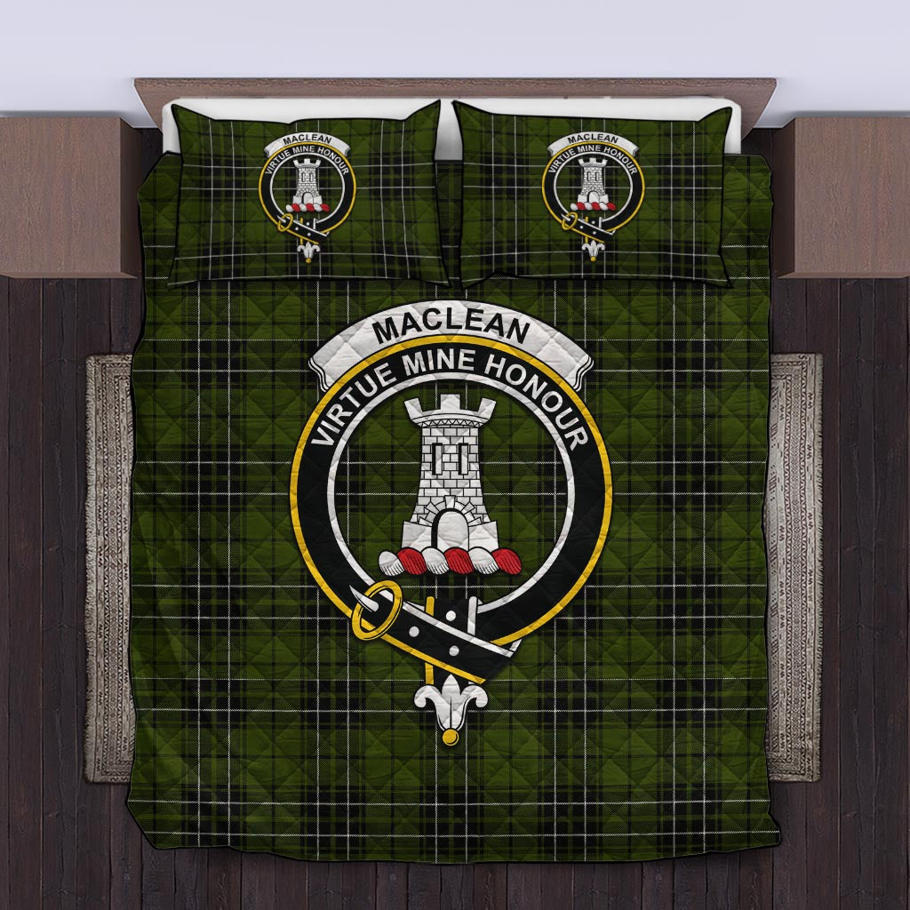 MacLean Hunting Tartan Quilt Bed Set with Family Crest Twin - Tartan Vibes Clothing