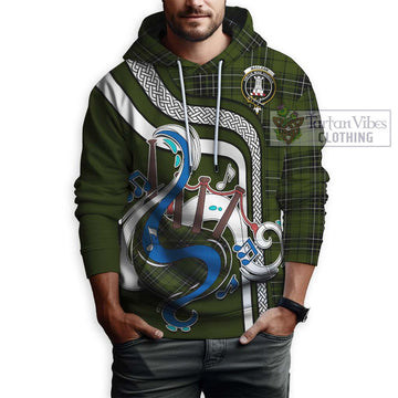 MacLean Hunting Tartan Hoodie with Epic Bagpipe Style