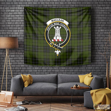 MacLean Hunting Tartan Tapestry Wall Hanging and Home Decor for Room with Family Crest