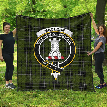 MacLean Hunting Tartan Quilt with Family Crest