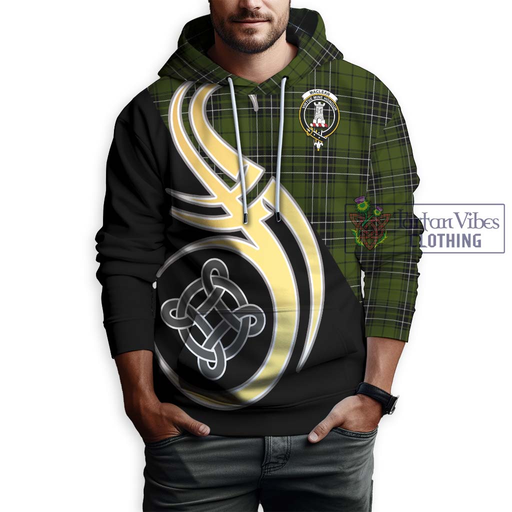 MacLean Hunting Tartan Hoodie with Family Crest and Celtic Symbol Style Zip Hoodie - Tartan Vibes Clothing