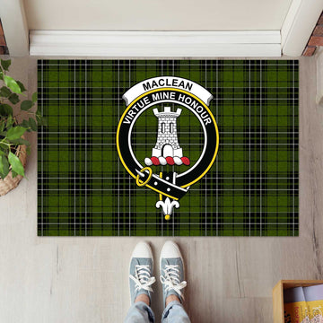 MacLean Hunting Tartan Door Mat with Family Crest