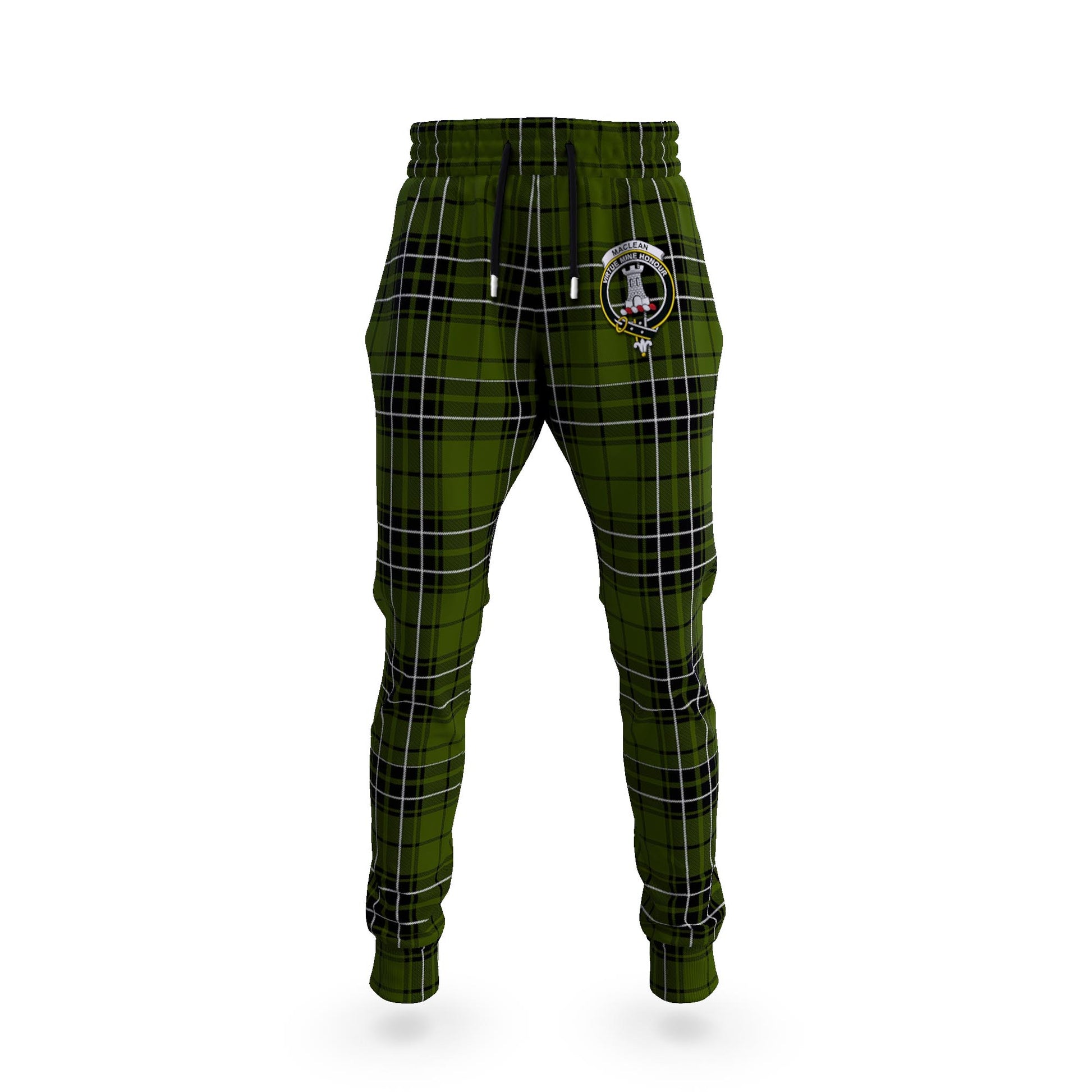 MacLean Hunting Tartan Joggers Pants with Family Crest 5XL - Tartan Vibes Clothing