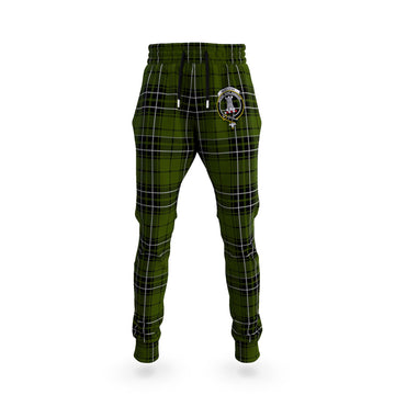 MacLean Hunting Tartan Joggers Pants with Family Crest