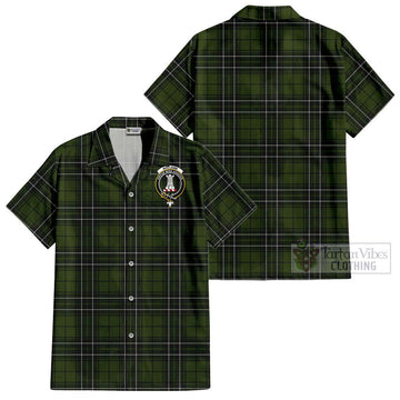 MacLean Hunting Tartan Cotton Hawaiian Shirt with Family Crest