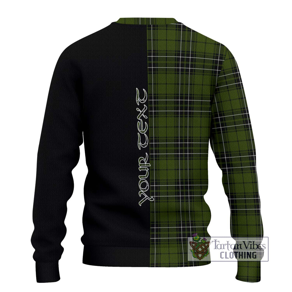 MacLean Hunting Tartan Knitted Sweater with Family Crest and Half Of Me Style - Tartanvibesclothing Shop