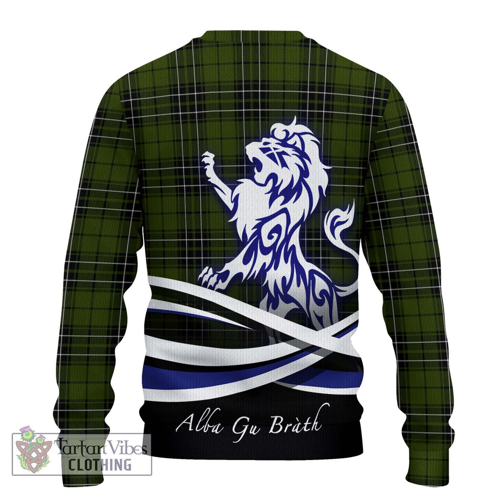 MacLean Hunting Tartan Knitted Sweater with Alba Gu Brath Regal Lion Emblem - Tartanvibesclothing Shop