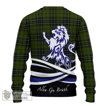 MacLean Hunting Tartan Ugly Sweater with Alba Gu Brath Regal Lion Emblem