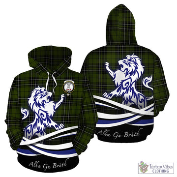 MacLean Hunting Tartan Hoodie with Alba Gu Brath Regal Lion Emblem