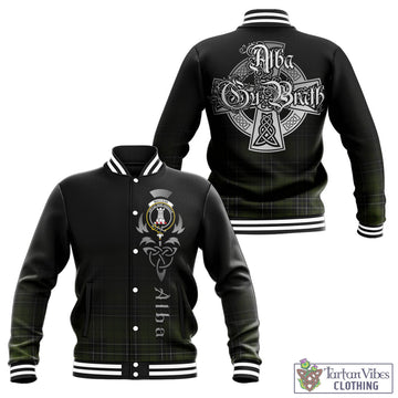 MacLean Hunting Tartan Baseball Jacket Featuring Alba Gu Brath Family Crest Celtic Inspired