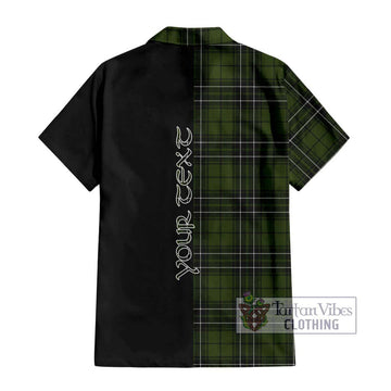 MacLean Hunting Tartan Short Sleeve Button Shirt with Family Crest and Half Of Me Style