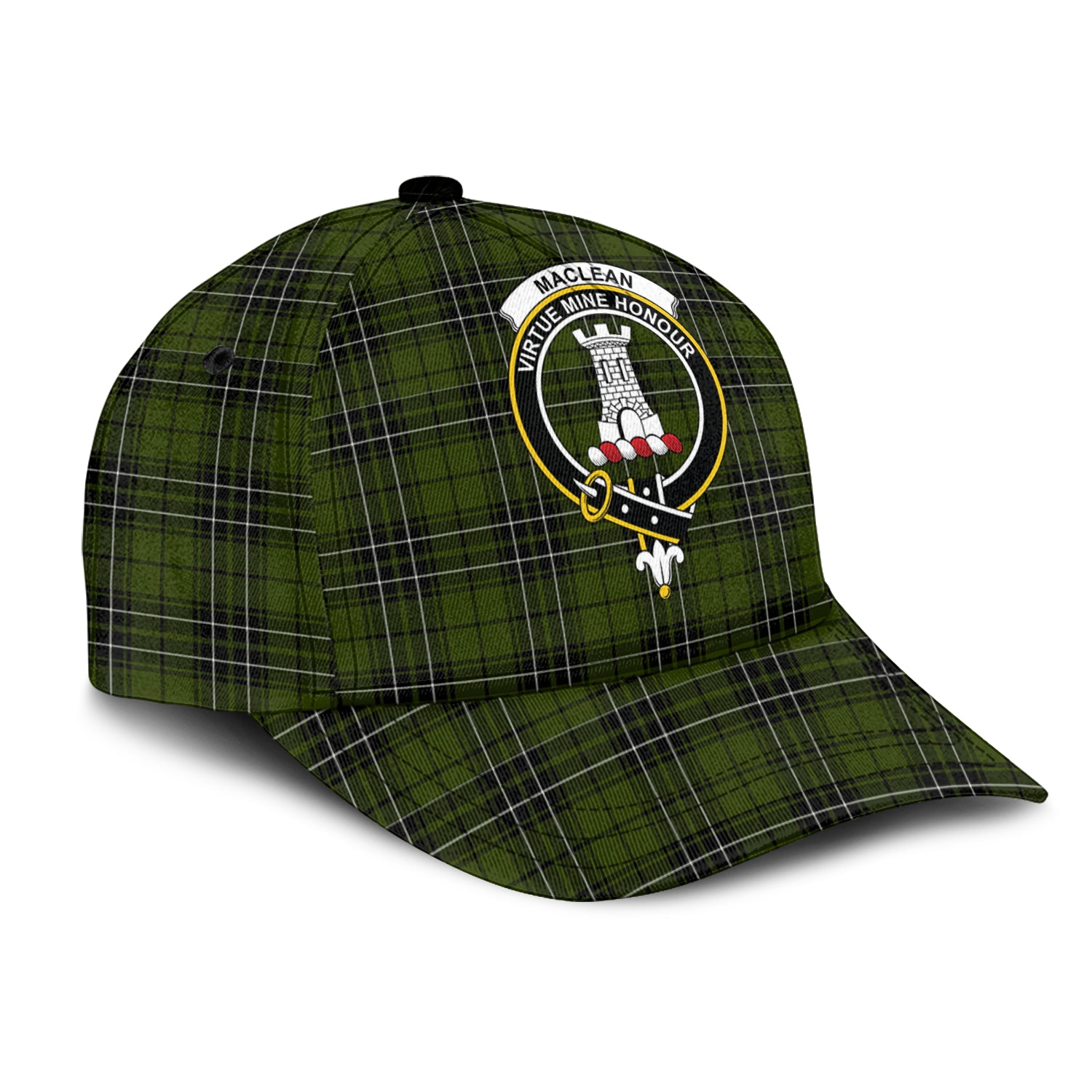 MacLean Hunting Tartan Classic Cap with Family Crest - Tartan Vibes Clothing