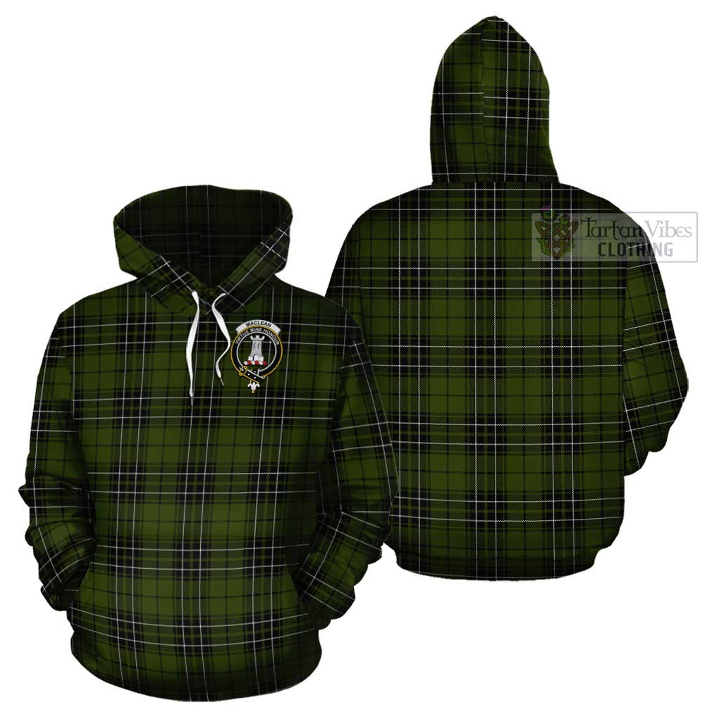 MacLean Hunting Tartan Cotton Hoodie with Family Crest Pullover Hoodie - Tartan Vibes Clothing