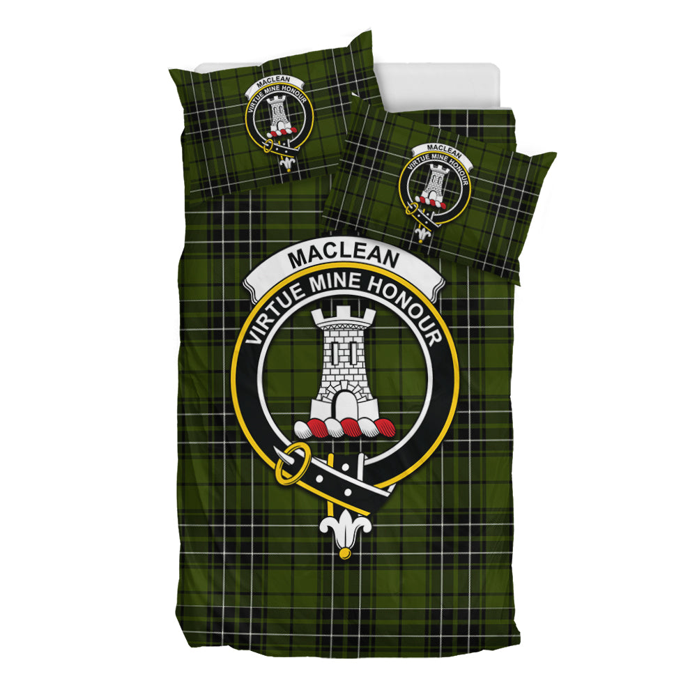 MacLean Hunting Tartan Bedding Set with Family Crest - Tartan Vibes Clothing