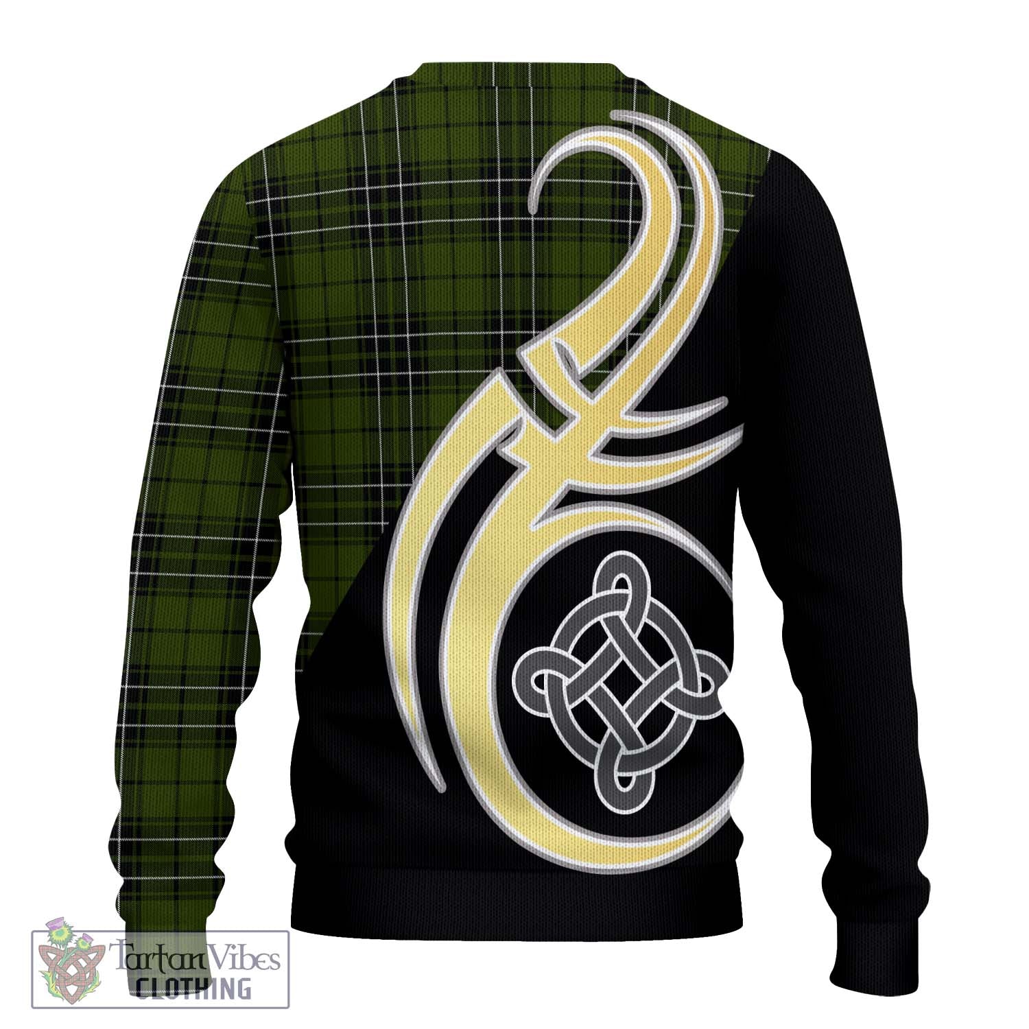 MacLean Hunting Tartan Knitted Sweater with Family Crest and Celtic Symbol Style - Tartan Vibes Clothing