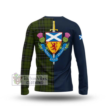 MacLean Hunting Tartan Long Sleeve T-Shirt Alba with Scottish Lion Royal Arm Half Style