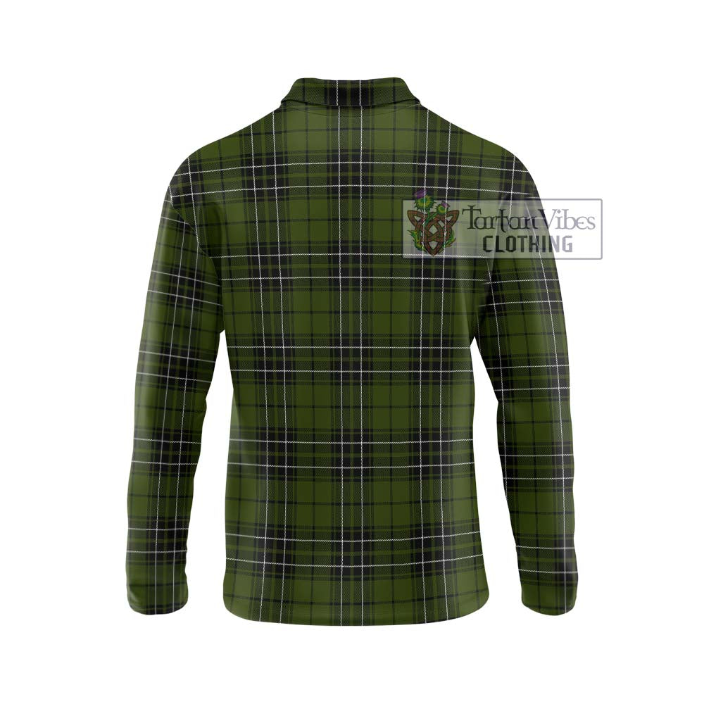 MacLean Hunting Tartan Long Sleeve Polo Shirt with Family Crest DNA In Me Style - Tartanvibesclothing Shop