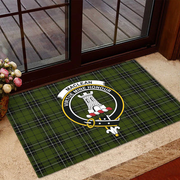 MacLean Hunting Tartan Door Mat with Family Crest