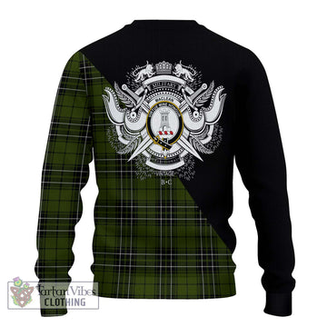 MacLean Hunting Tartan Ugly Sweater with Family Crest and Military Logo Style