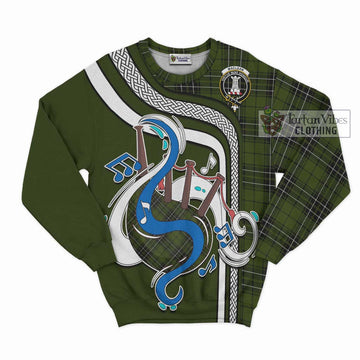 MacLean Hunting Tartan Sweatshirt with Epic Bagpipe Style