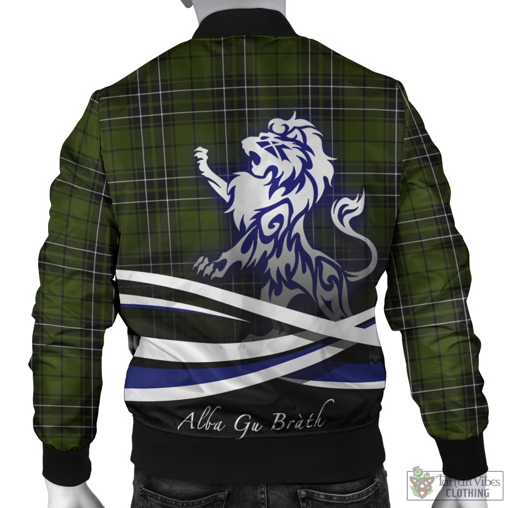 Tartan Vibes Clothing MacLean Hunting Tartan Bomber Jacket with Alba Gu Brath Regal Lion Emblem