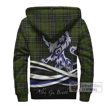 MacLean Hunting Tartan Sherpa Hoodie with Alba Gu Brath Regal Lion Emblem