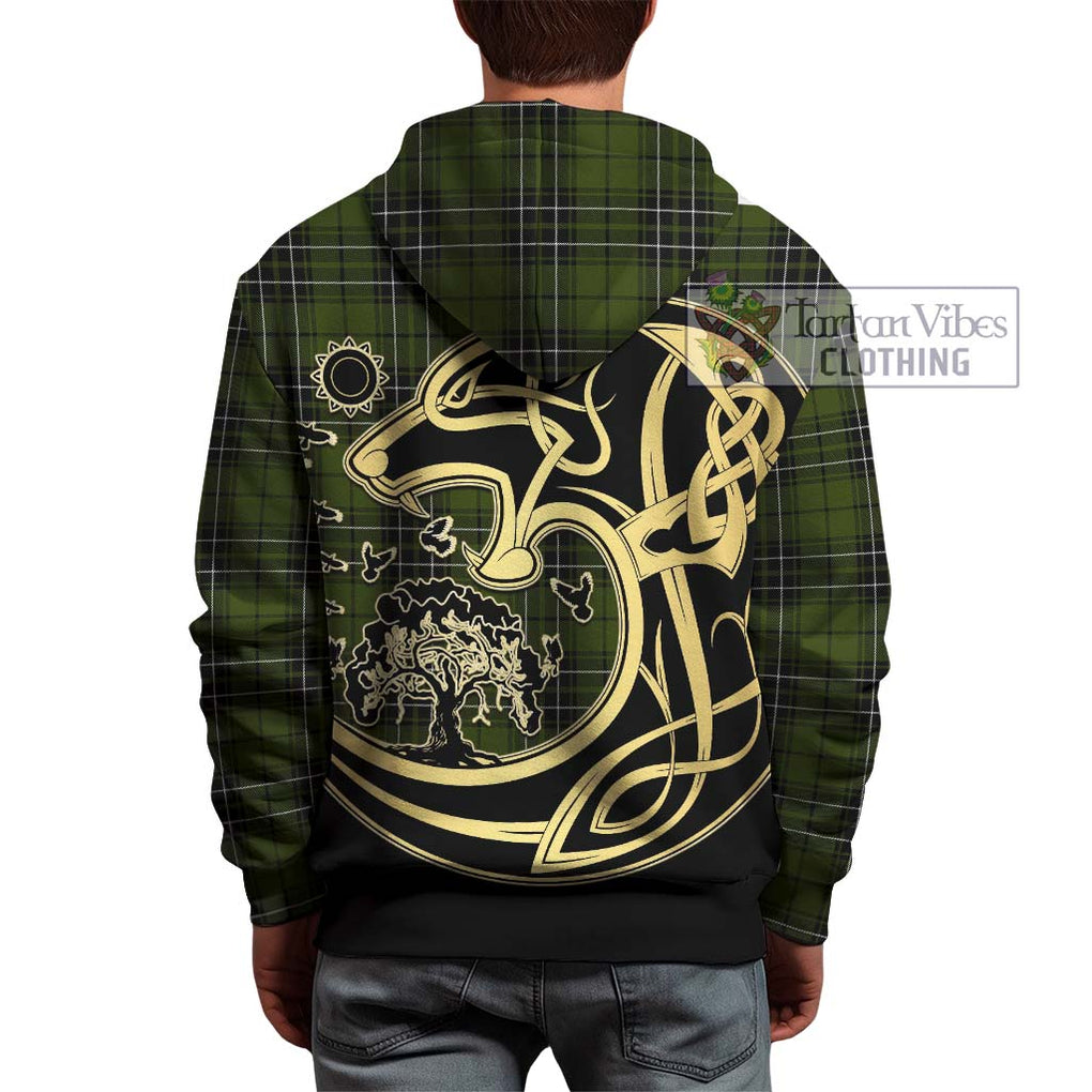 MacLean Hunting Tartan Hoodie with Family Crest Celtic Wolf Style - Tartan Vibes Clothing