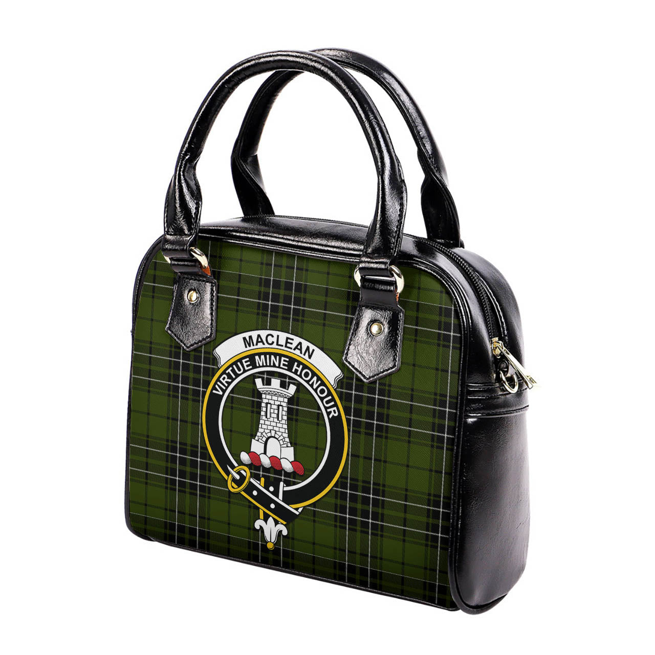 MacLean Hunting Tartan Shoulder Handbags with Family Crest - Tartanvibesclothing