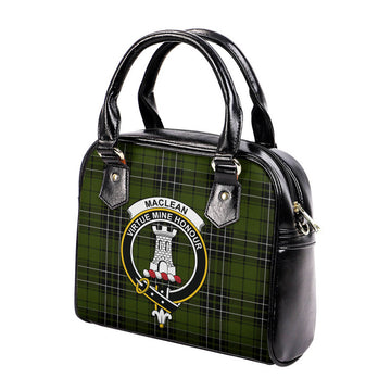 MacLean Hunting Tartan Shoulder Handbags with Family Crest