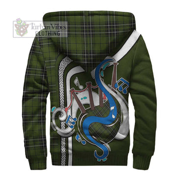 MacLean Hunting Tartan Sherpa Hoodie with Epic Bagpipe Style