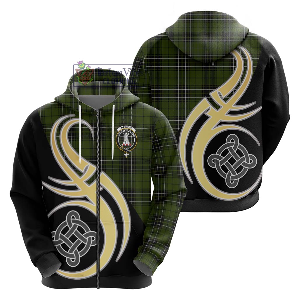 MacLean Hunting Tartan Hoodie with Family Crest and Celtic Symbol Style - Tartan Vibes Clothing