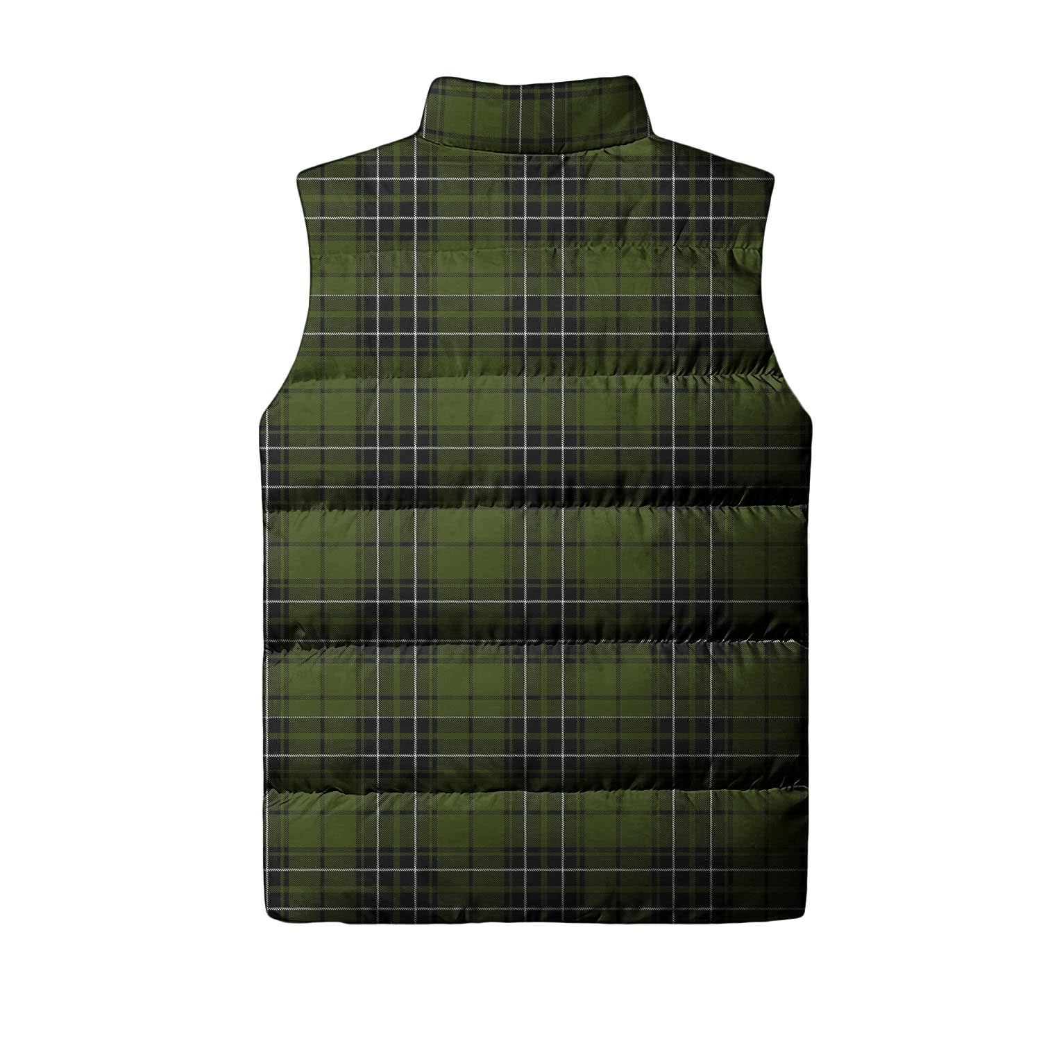 MacLean Hunting Tartan Sleeveless Puffer Jacket with Family Crest - Tartanvibesclothing